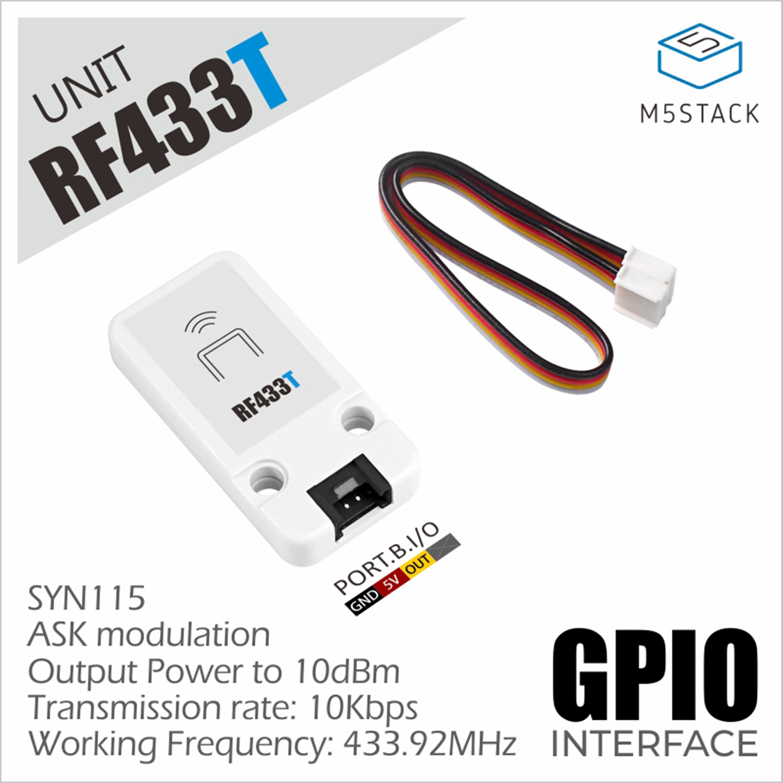 M5Stack - M5Stack Resmi RF ÜNİTESİ 433MHz Verici