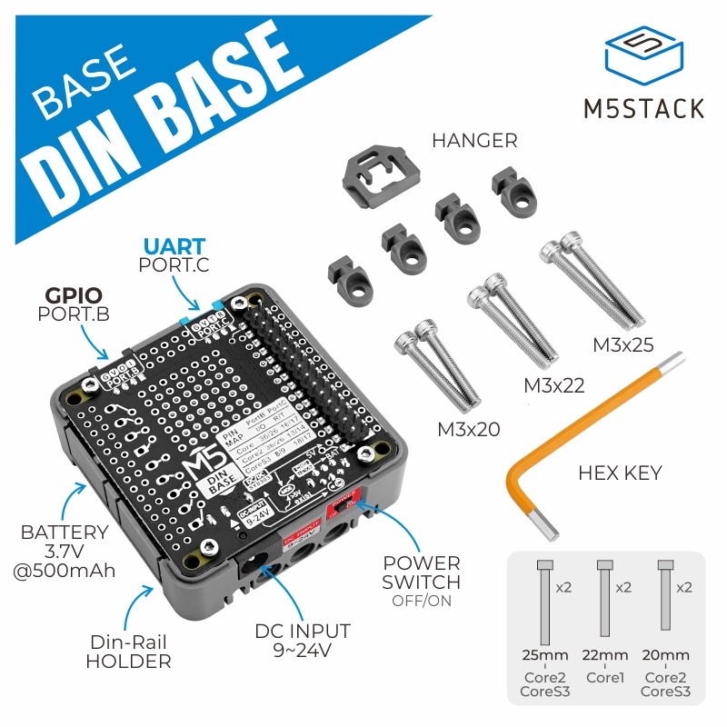 M5Stack Resmi Din Tabanı, 500m - M5Stack Core2 incelemesi ve fiyatı