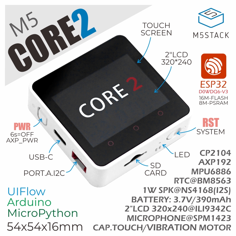 M5Stack Core2 ESP32 IoT Gelişt - M5Stack Core2 incelemesi ve fiyatı