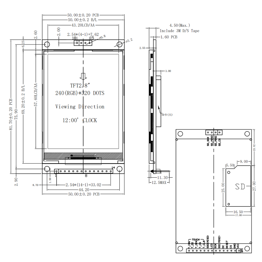 2.8 İnç TFT LCD Ekran Modülü E - Devkitc incelemesi ve fiyatı