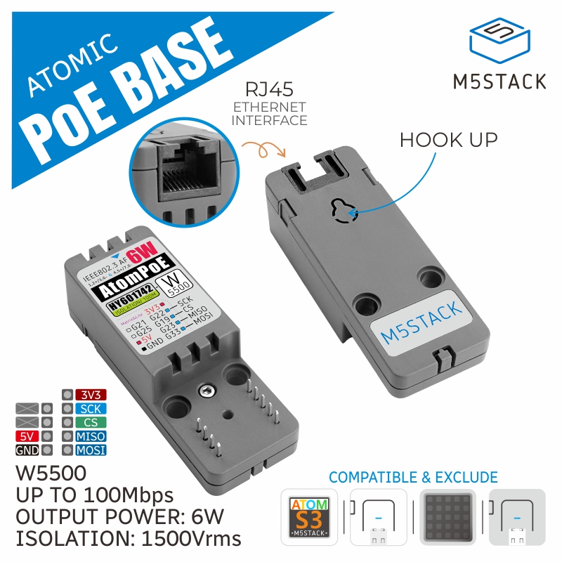 M5Stack Resmi ATOMIC PoE Taban - M5Stack incelemesi ve fiyatı